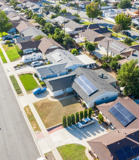 Denver neighborhood with solar panels