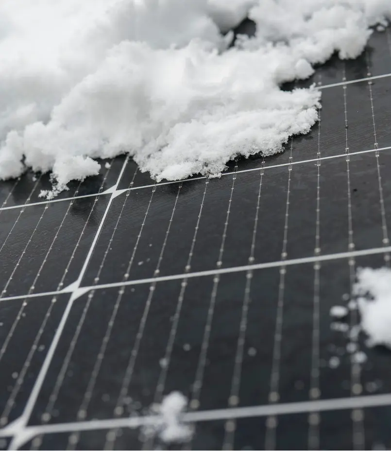 solar panel with snow